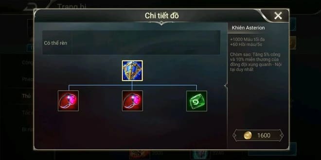 Khiên Asterion là trang bị Liên Quân xóa năm 2018