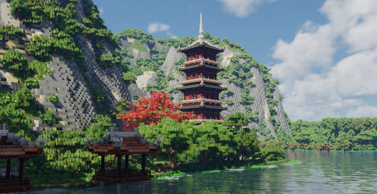 Khung cảnh siêu thực của đội Việt Nam xây dựng trong game Minecraft