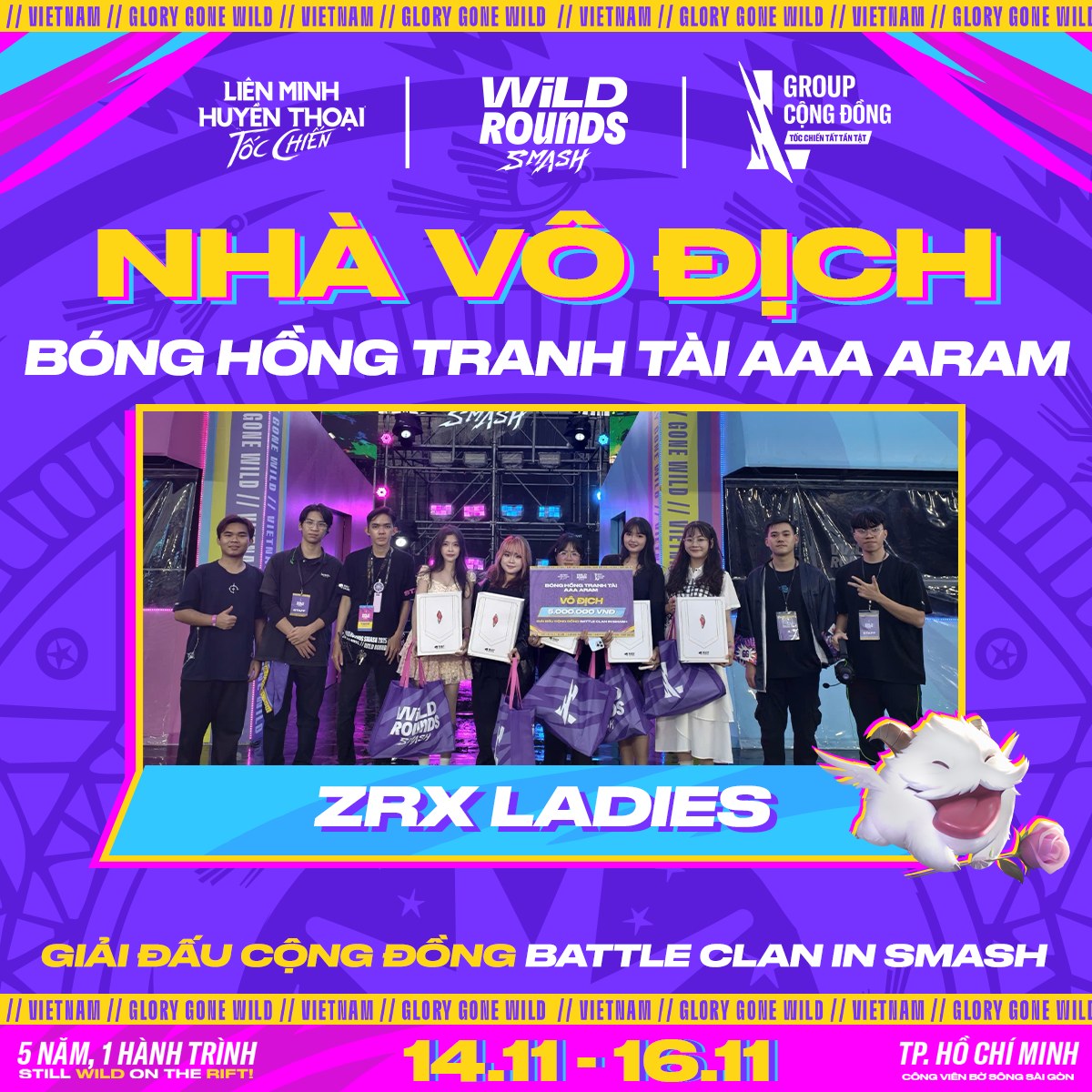  ZRX LADIES vô địch AAA ARAM