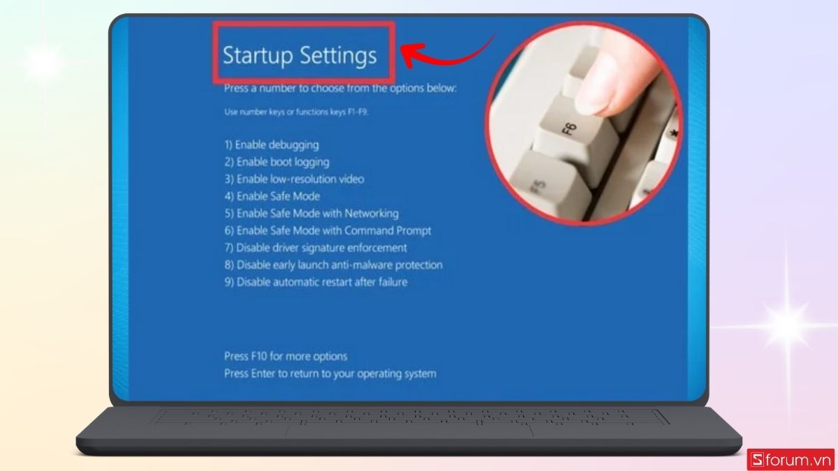 Mở chế độ Safe Mode