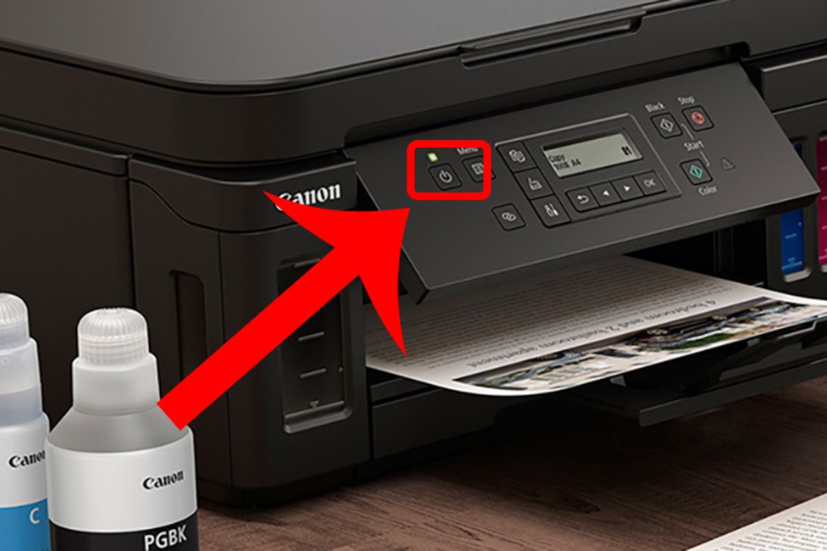 Cách sửa lỗi Win 11 không nhận máy in Canon 2900 - Kiểm tra nguồn trên máy in 2900