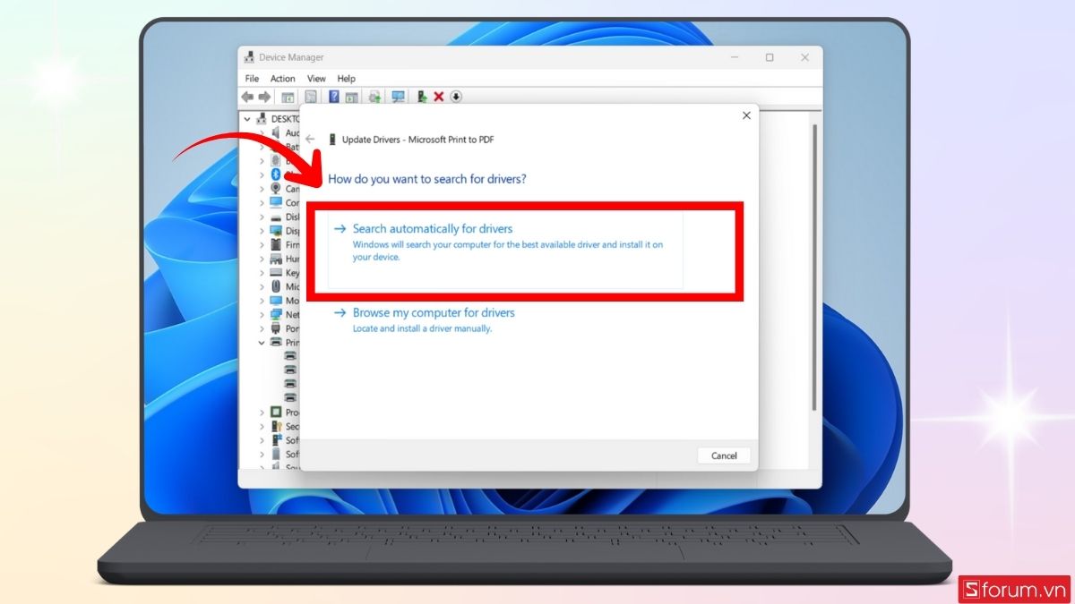 Cách sửa lỗi Win 11 không nhận máy in Canon 2900 bằng cài lại driver - bước 3+