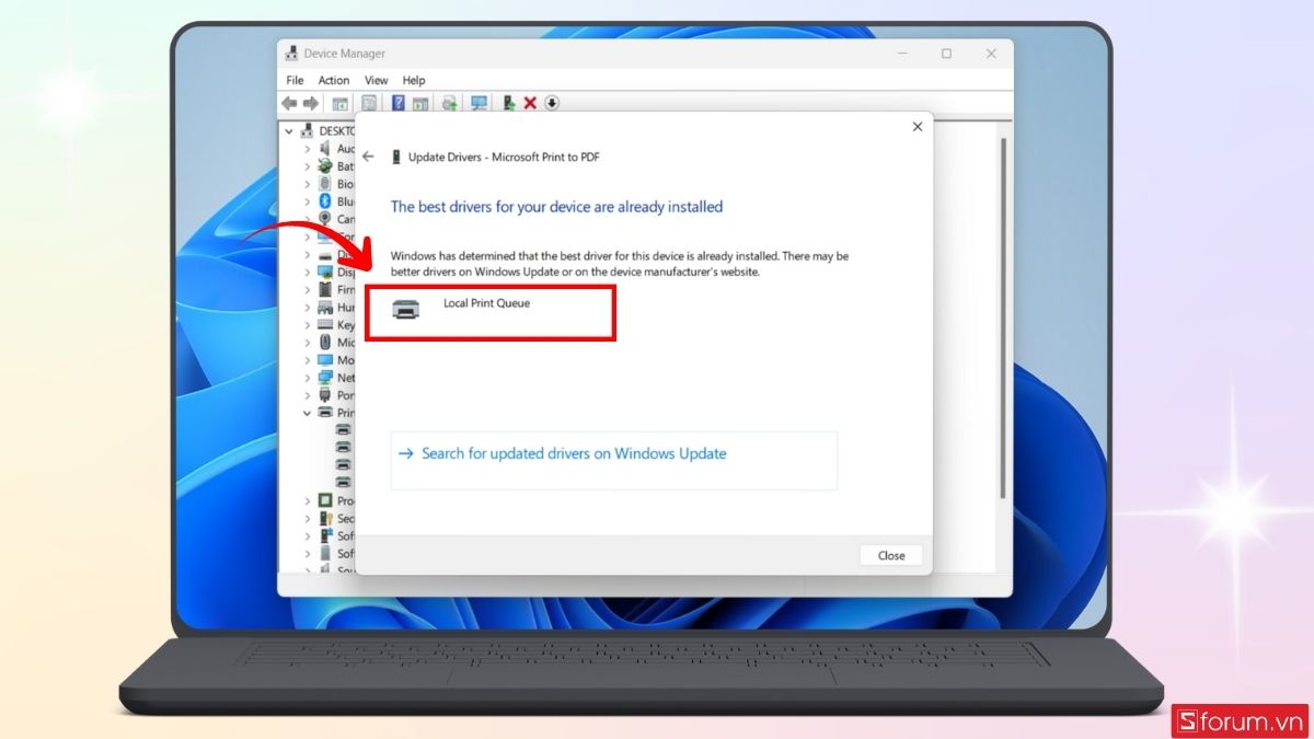 Cách sửa lỗi Win 11 không nhận máy in Canon 2900 bằng cài lại driver - bước tiếp theo