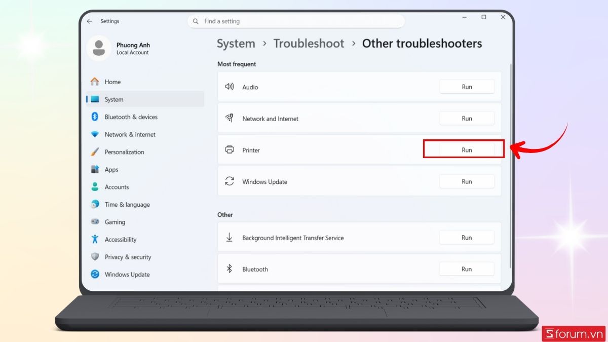 Dùng trình sửa lỗi Troubleshoot trên máy tính bước 3