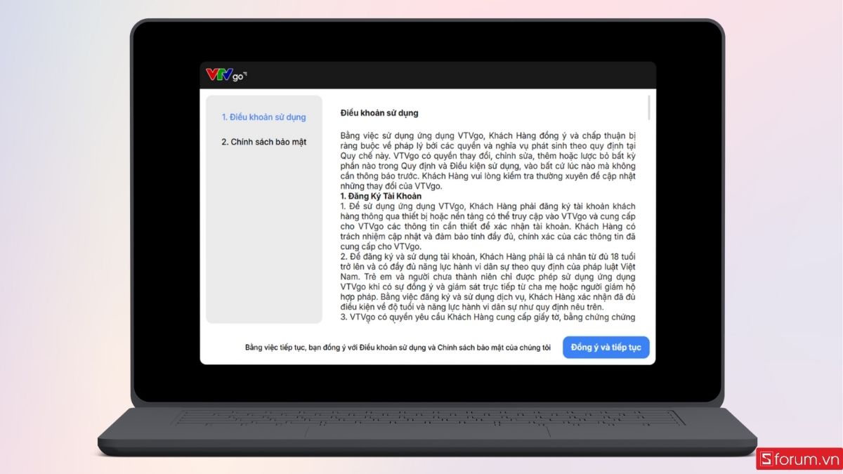 Bạn đồng ý điều khoản sử dụng VTV Go