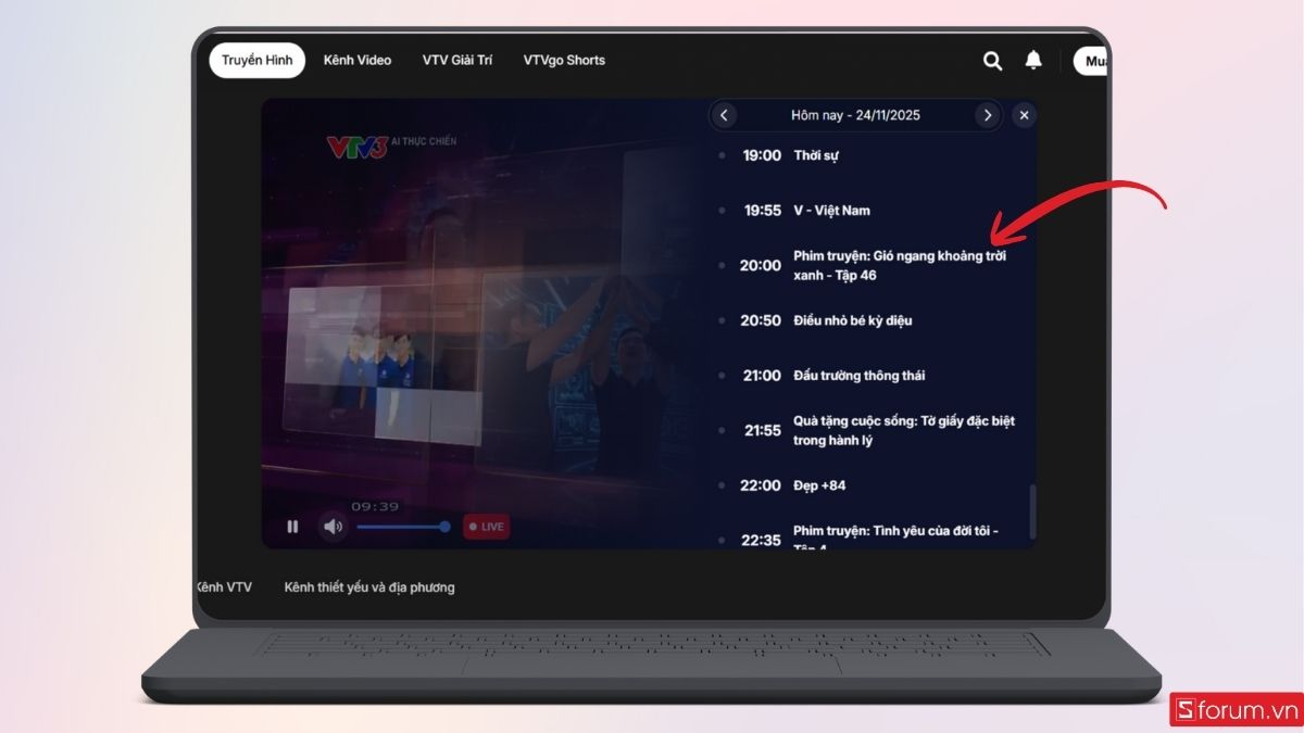 Lướt xuống dưới để chọn Phim truyện: Gió Ngang Khoảng Trời Xanh ở khung giờ 20:00 tối
