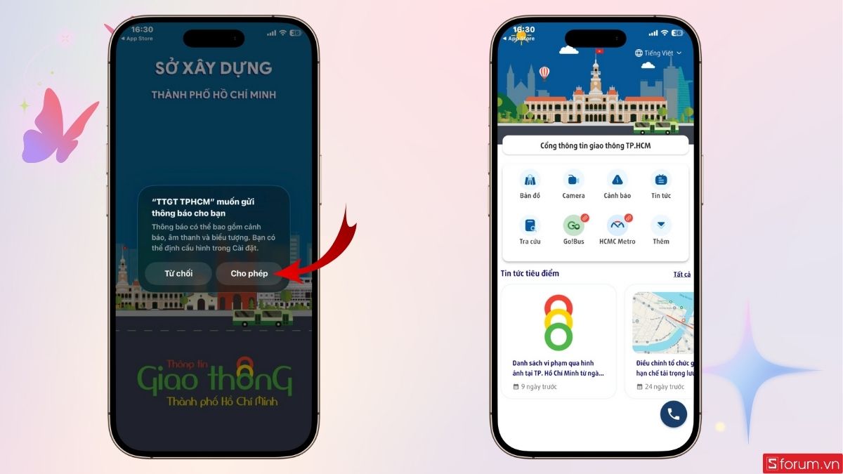 Mở ứng dụng lên và vào giao diện chính