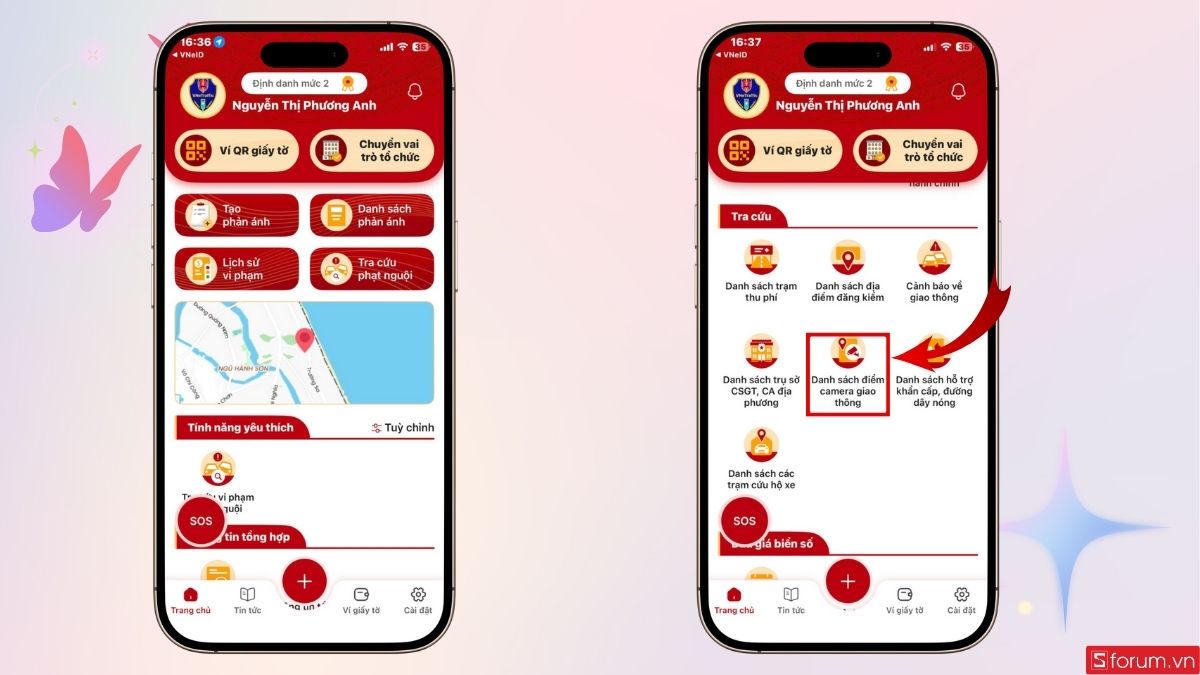Nhấn chọn mục Danh sách điểm camera giao thông