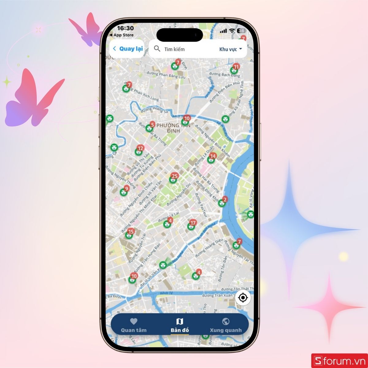 Các điểm giao thông có camera sẽ hiển thị như hình