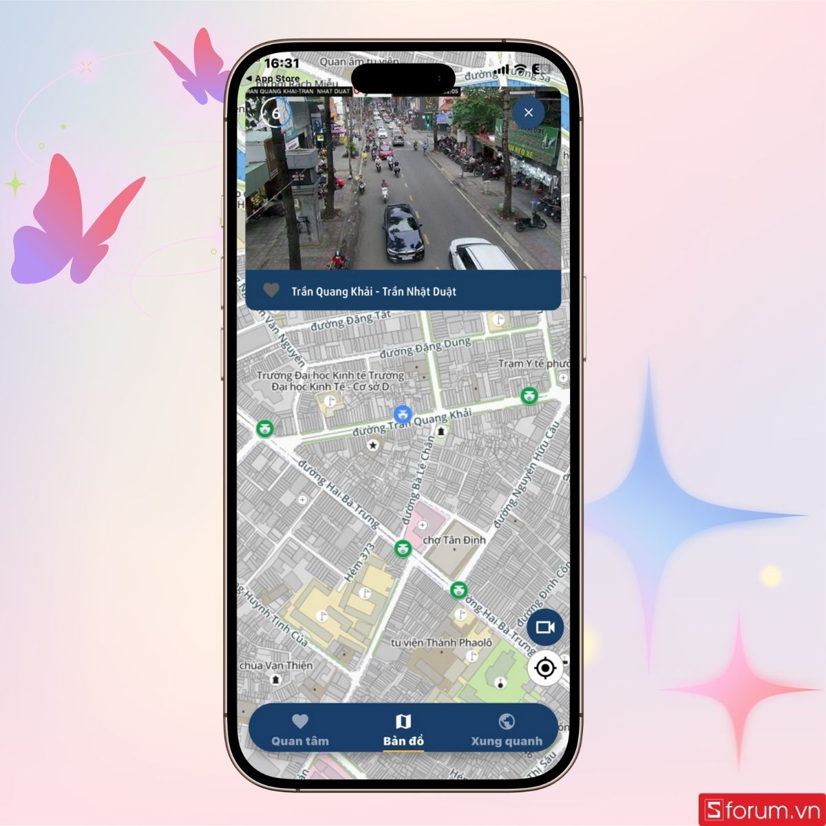 Chạm vào một điểm bất kỳ để xem camera giao thông