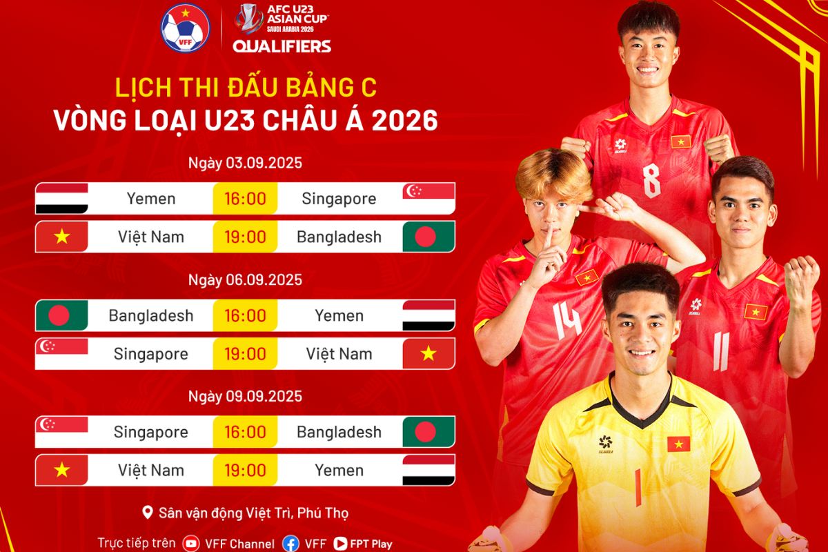 Cách xem các trận đấu vòng loại U-23 Châu Á 2026