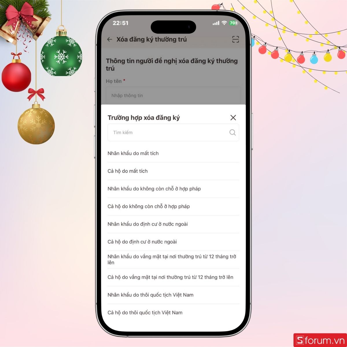 Chọn đúng lý do xóa đăng ký thường trú