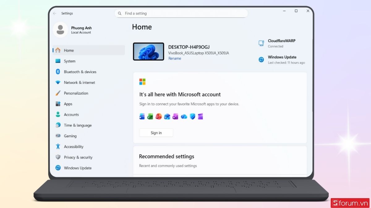 cách xóa file update Win 11 thông qua settings bước 1
