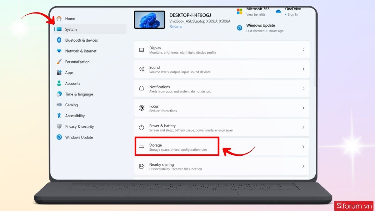 cách xóa file update Win 11 thông qua settings bước 2