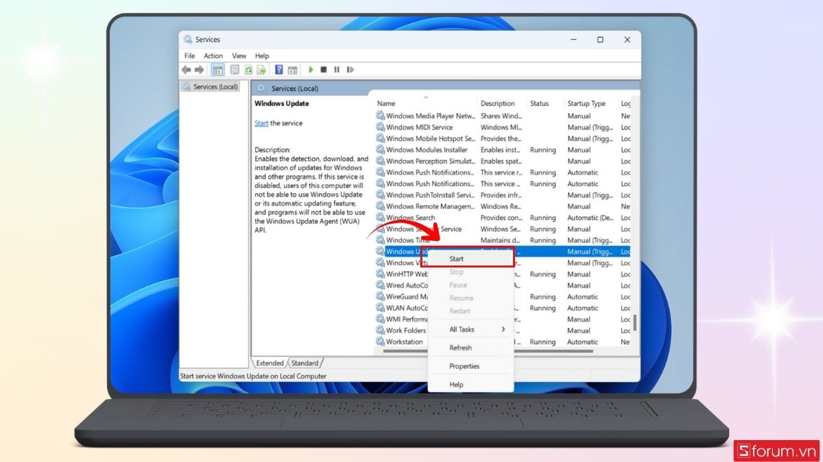 Xóa file update Win 11 trong thư mục SoftwareDistribution bước 5