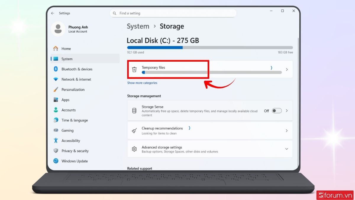 cách xóa file update Win 11 thông qua settings bước 3