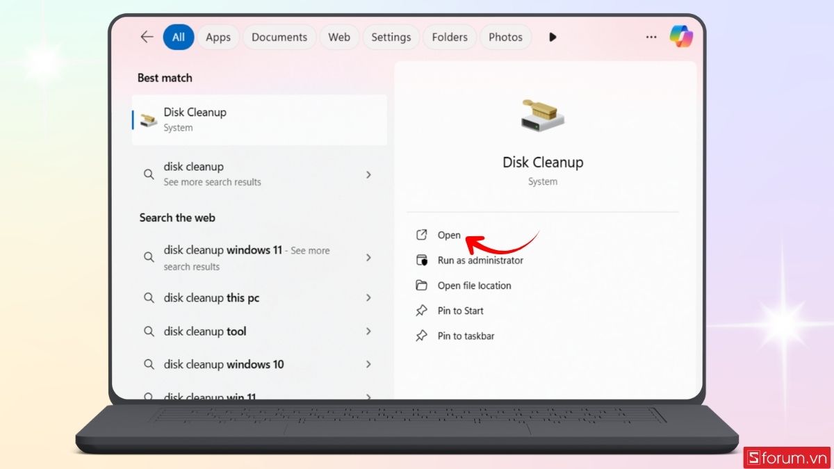 cách xóa file update Win 11 thông qua Disk Cleanup bước 1
