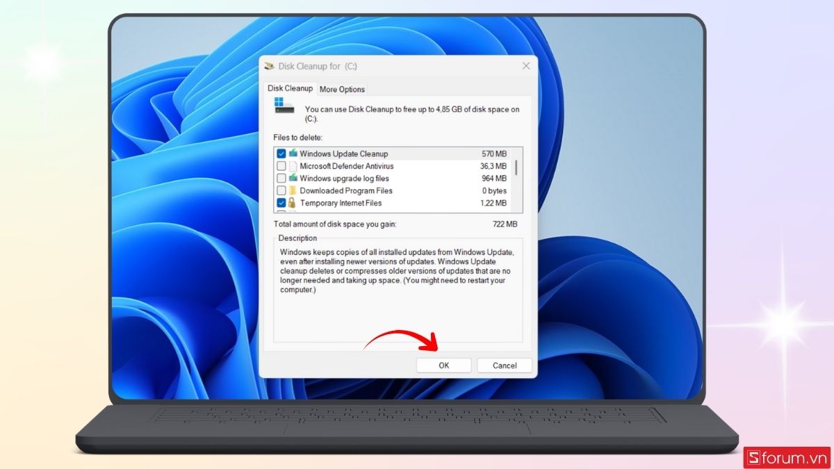 cách xóa file update Win 11 thông qua Disk Cleanup bước 4