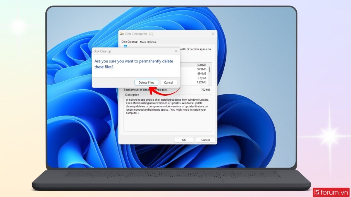 cách xóa file update Win 11 thông qua Disk Cleanup bước 5