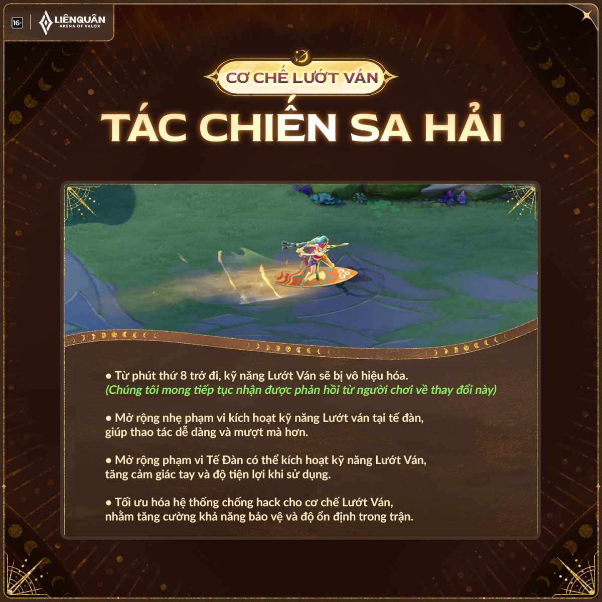 Thông tin thay đổi của cơ chế Tác Chiến Sa Hải