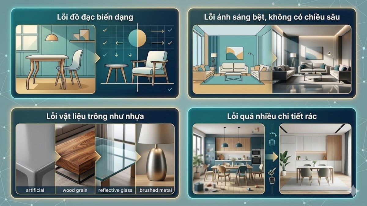 4 lỗi phổ biến khiến ảnh AI render bị "giả" hoặc méo mó