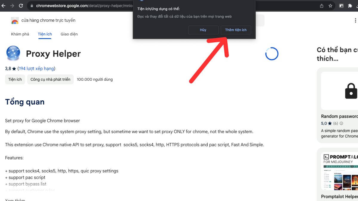 Cách cài đặt Proxy Helper bước 3