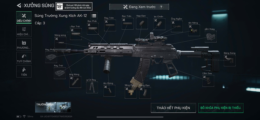 AKM Delta Force build: Phương án 10