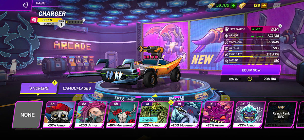 Battle Car: Hình dán