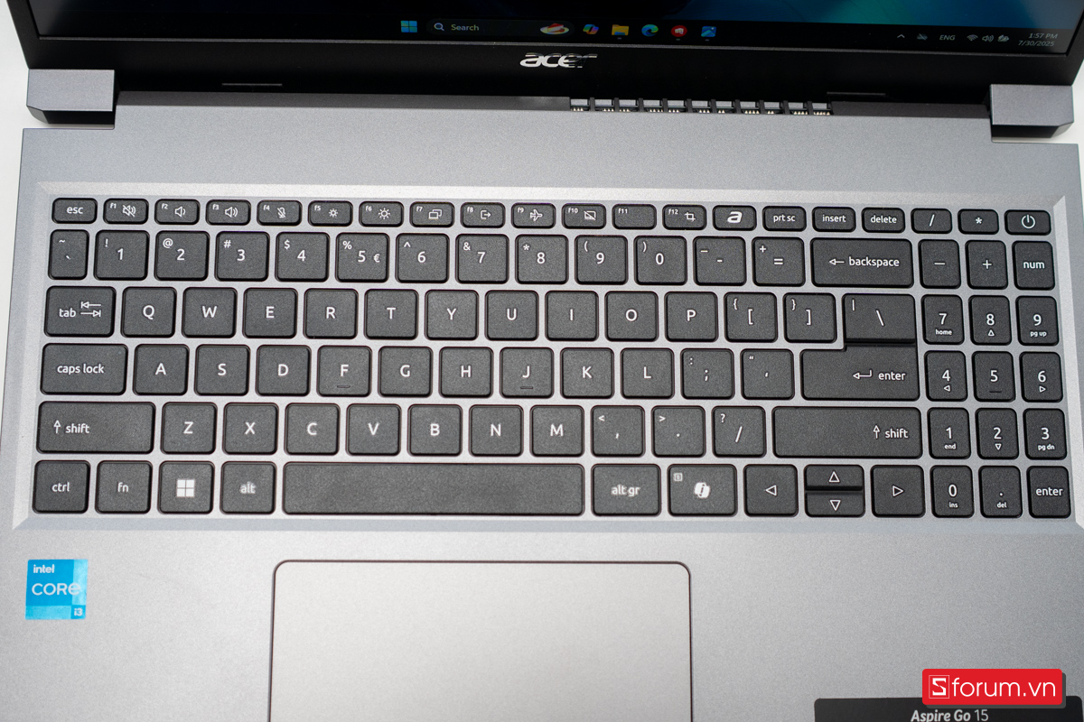 Thiết kế bàn phím của Acer Aspire Go 15