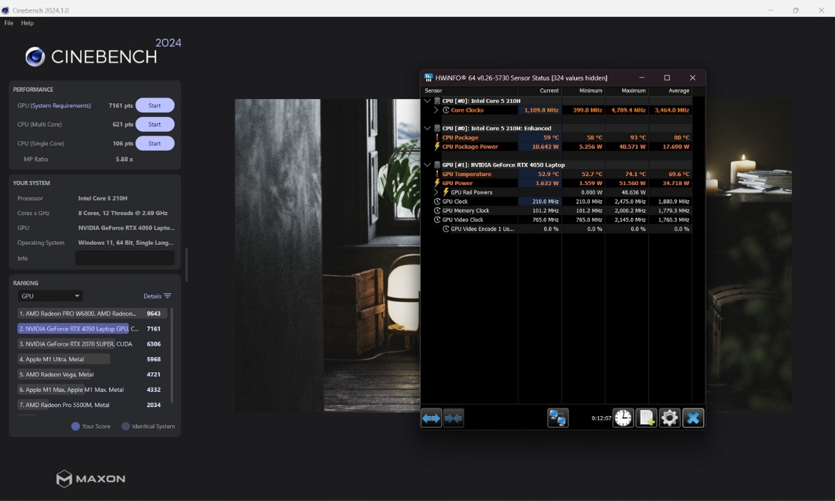 Hiệu năng khi benchmark của ASUS Gaming V16