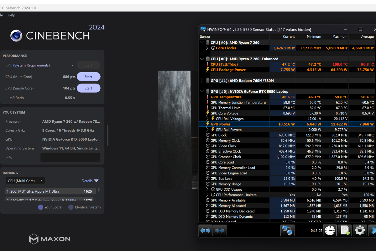 Đánh giá hiệu năng Lenovo Legion 5 2025: Hiệu năng của Ryzen 7 260 