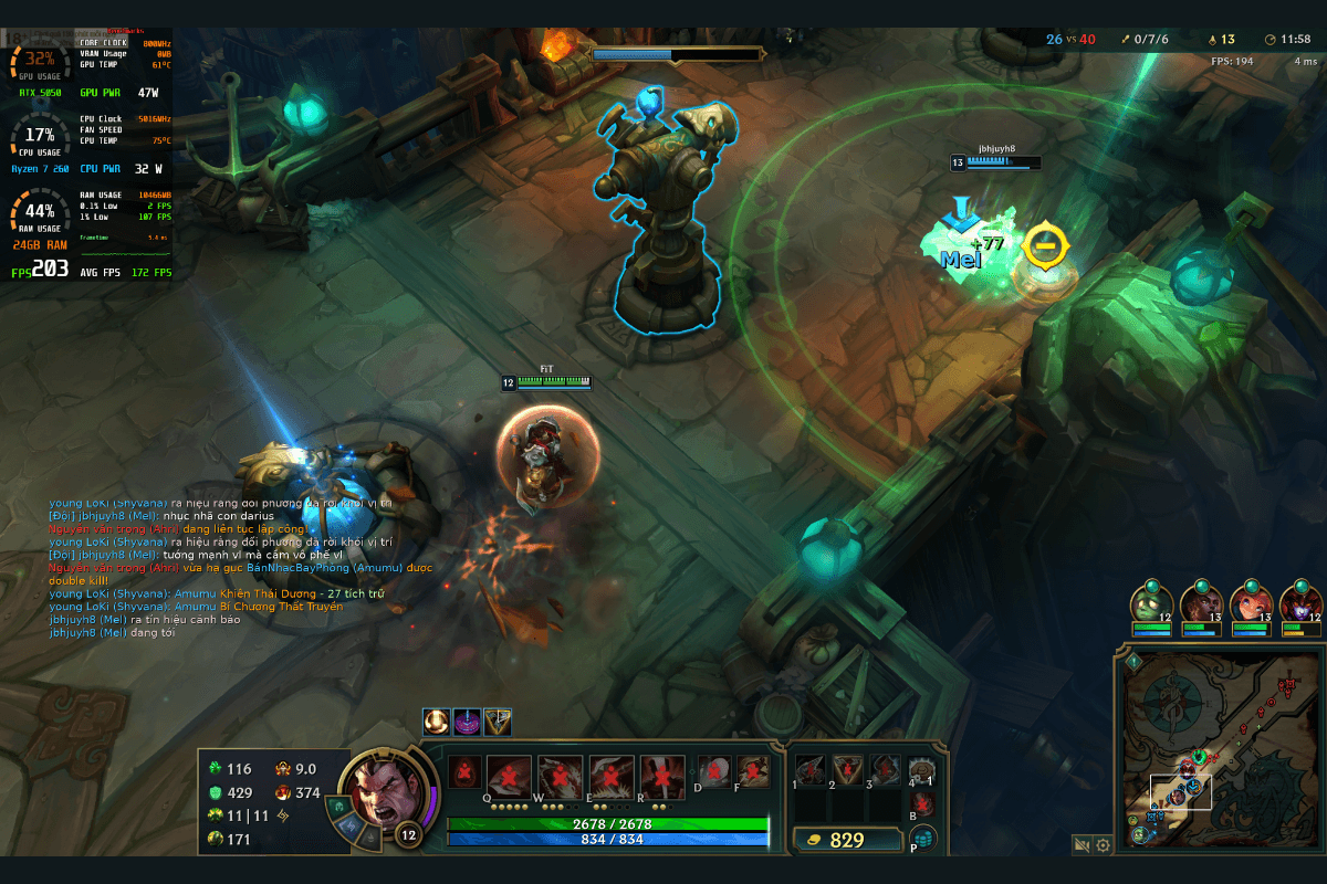 Đánh giá hiệu năng Lenovo Legion 5 2025: Trải nghiệm Liên Minh Huyền Thoại