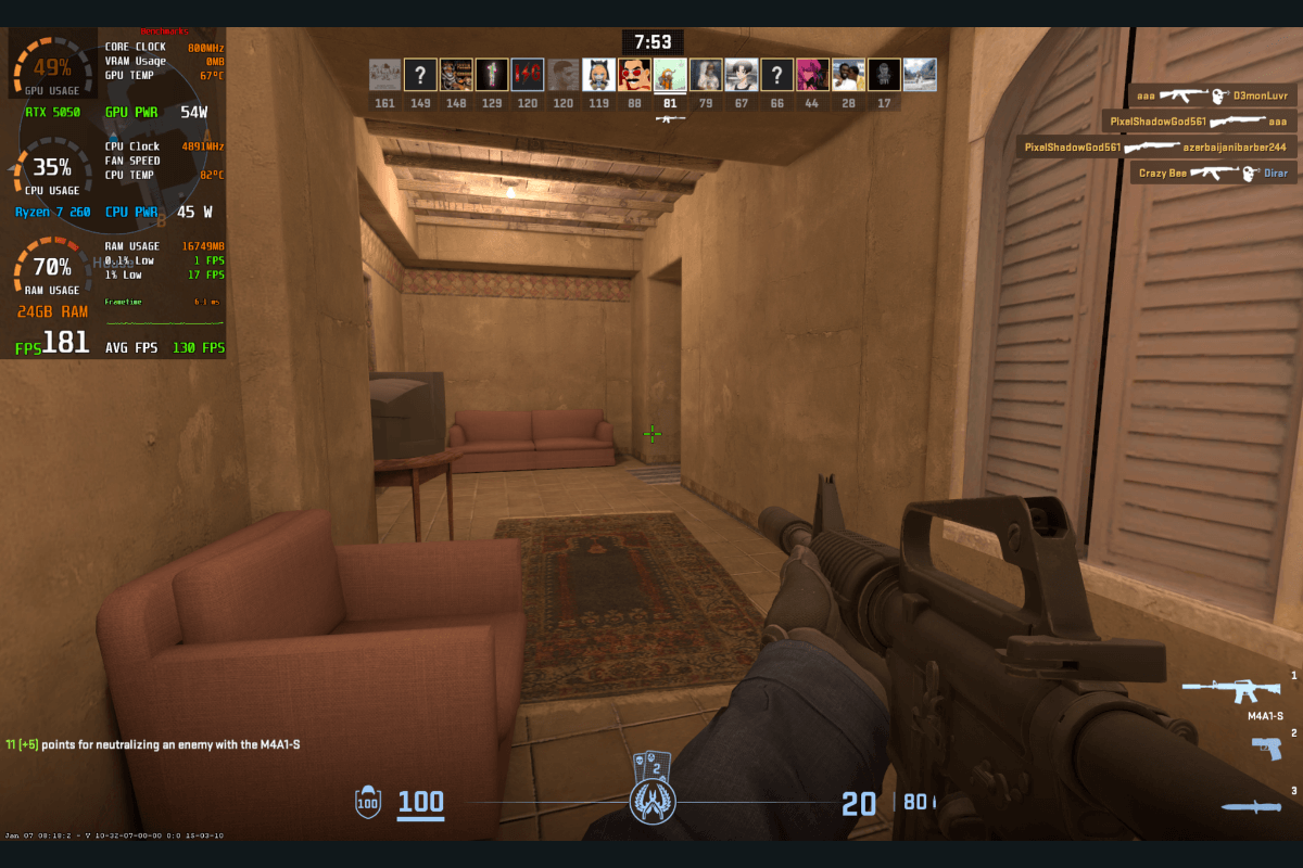 Đánh giá hiệu năng Lenovo Legion 5 2025: Trải nghiệm CS2