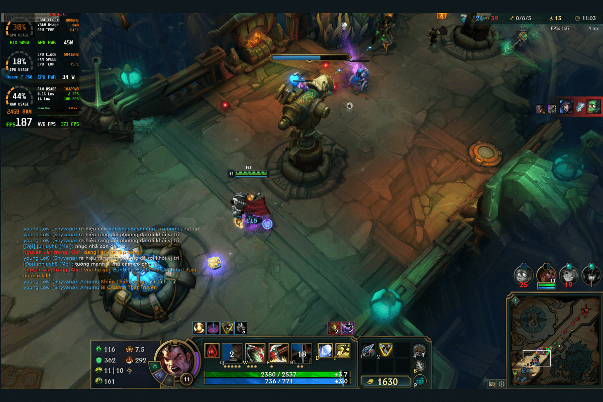 Đánh giá hiệu năng Lenovo Legion 5 2025: Trải nghiệm Liên Minh Huyền Thoại