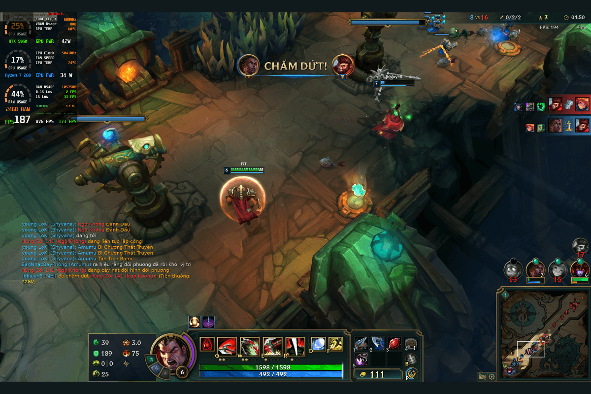 Đánh giá hiệu năng Lenovo Legion 5 2025: Trải nghiệm Liên Minh Huyền Thoại