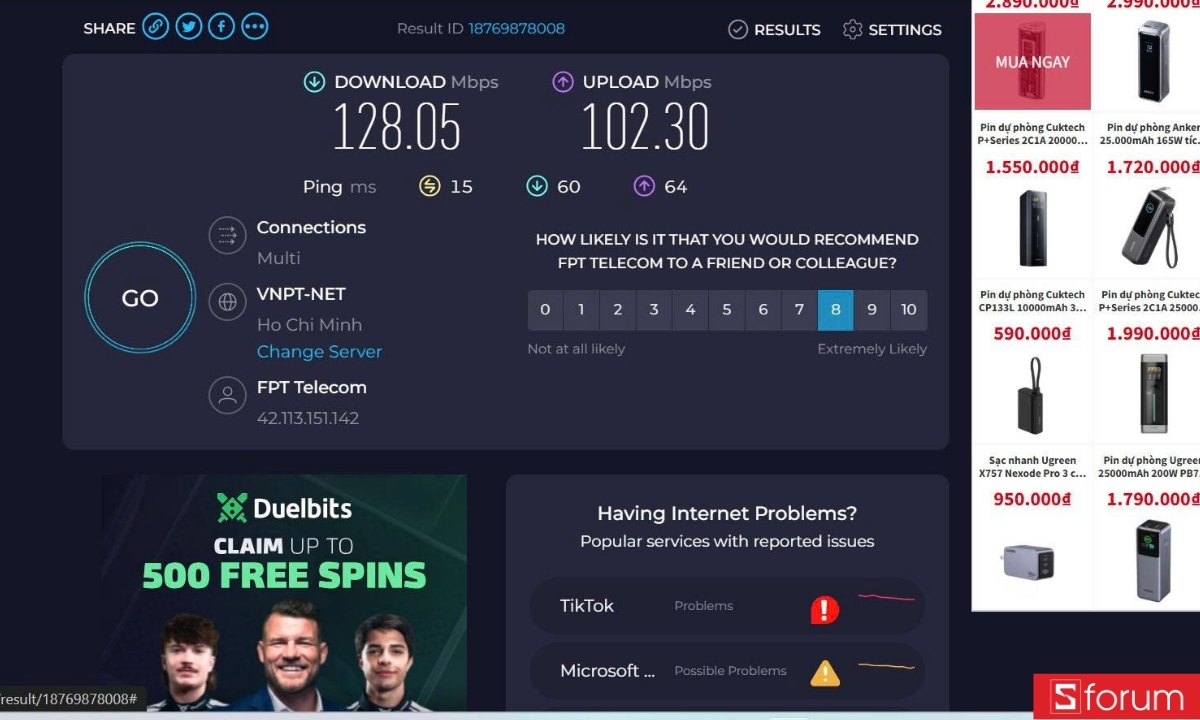 Trên tay TP-Link RE705X AX3000, tốc độ ở băng tần 2.4 Ghz