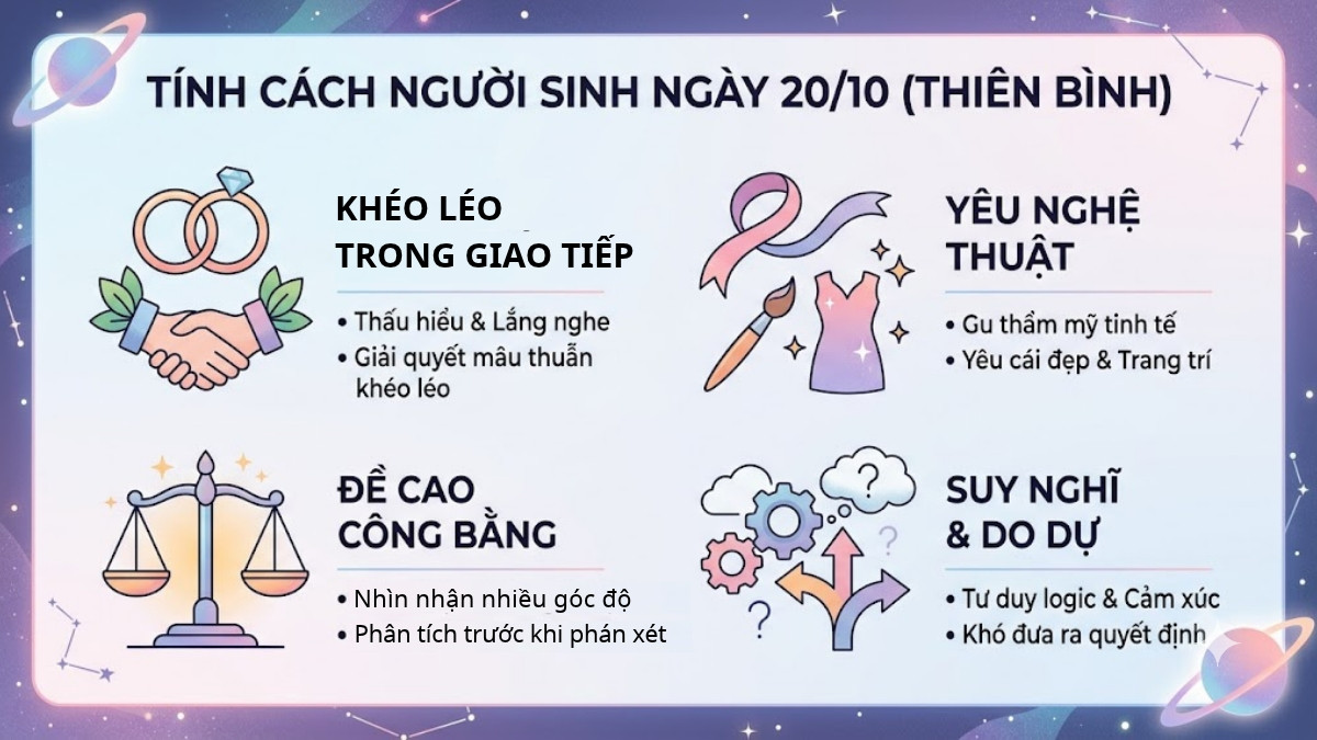 Tính cách người sinh ngày 20/10