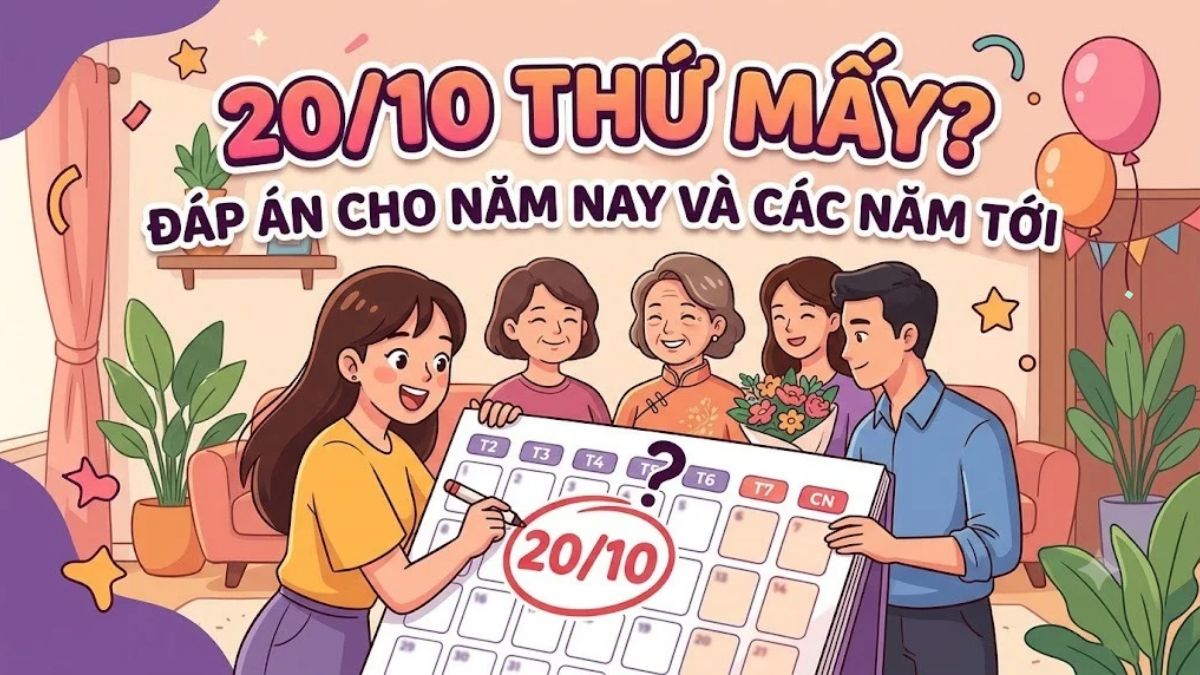 20/10 thứ mấy? Đáp án cho năm 2026 và các năm tới