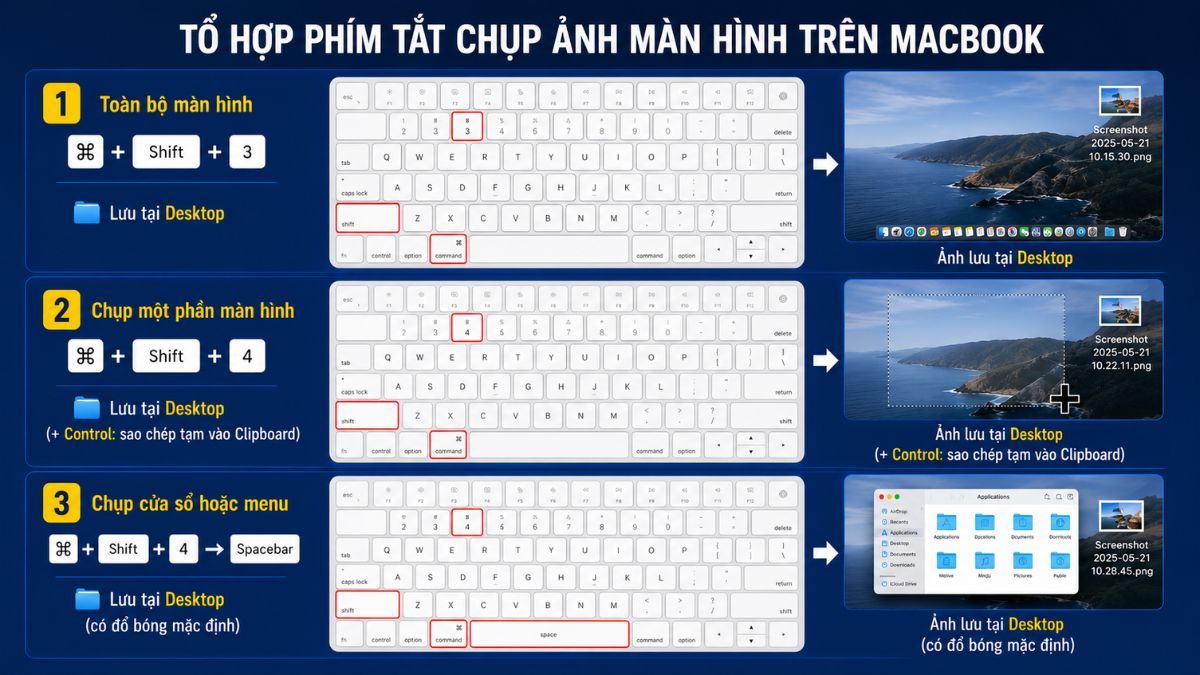 Cách chụp màn hình máy tính Macbook bằng tổ hợp phím tắt