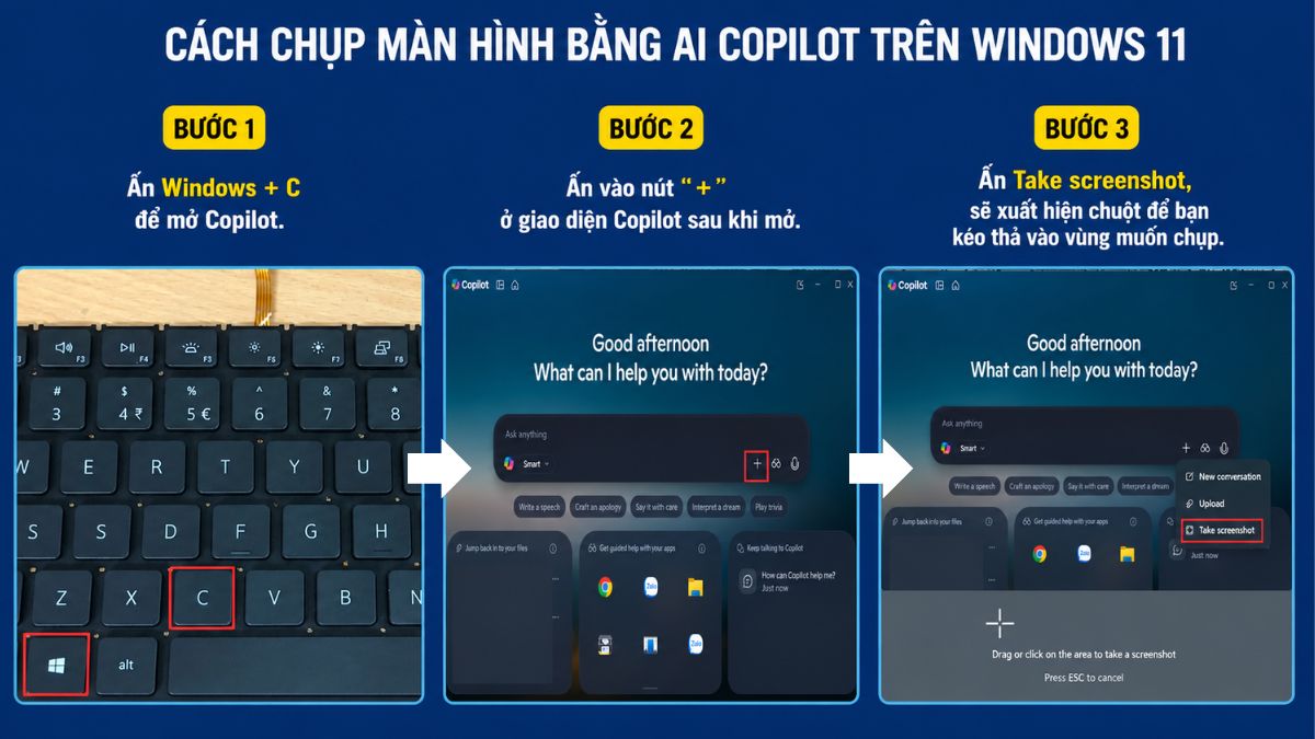 Cách chụp màn hình laptop bằng AI Copilot trên Windows 11