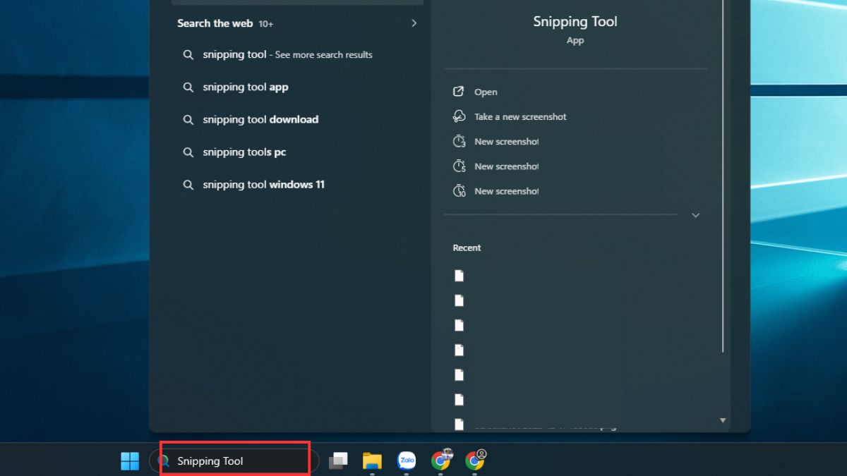 Cách chụp màn hình bằng Snipping Tool có sẵn trên Windows bước 1