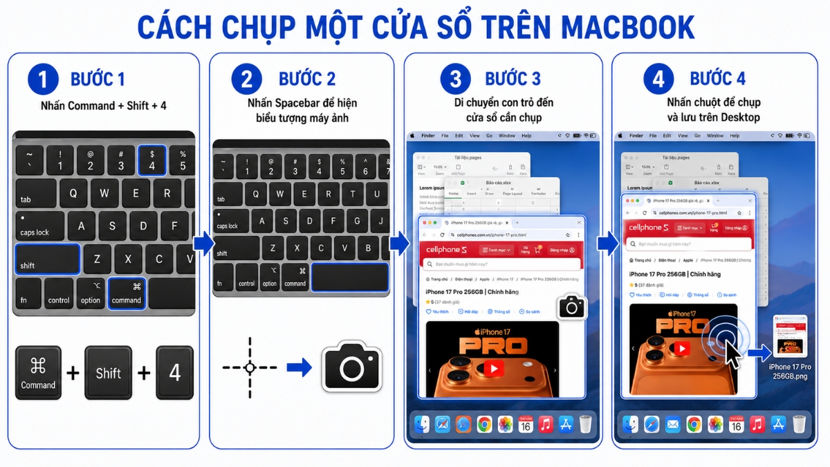 Cách chụp một cửa sổ trên MacBook