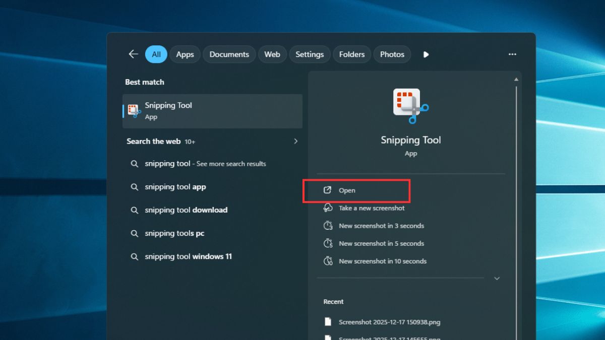 Cách chụp màn hình bằng Snipping Tool có sẵn trên Windows bước 2