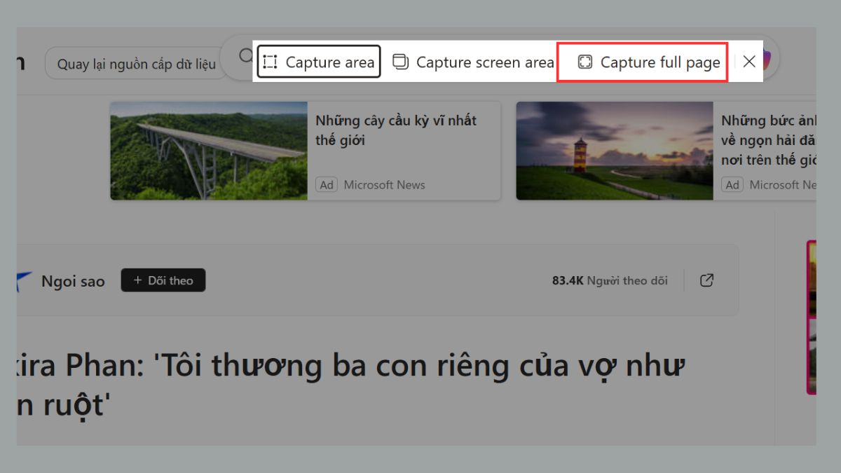 Cách chụp màn hình máy tính cuộn trang dài với Microsoft Edge Web Capture bước 3