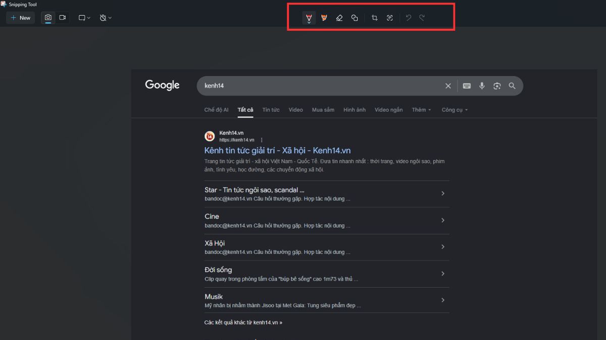 Cách chỉnh sửa ảnh chụp màn hình không cần cài thêm phần mềm bằng Snipping Tool trên Windows 11