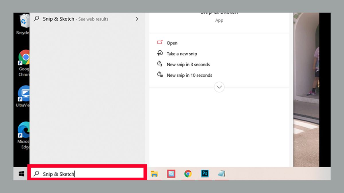 Cách chụp màn hình máy tính bằng Snip & Sketch trên Windows 10 bước 1