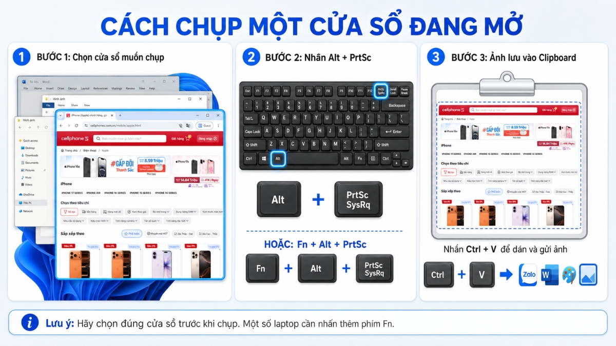 Cách chụp một cửa sổ đang mở trên Windows