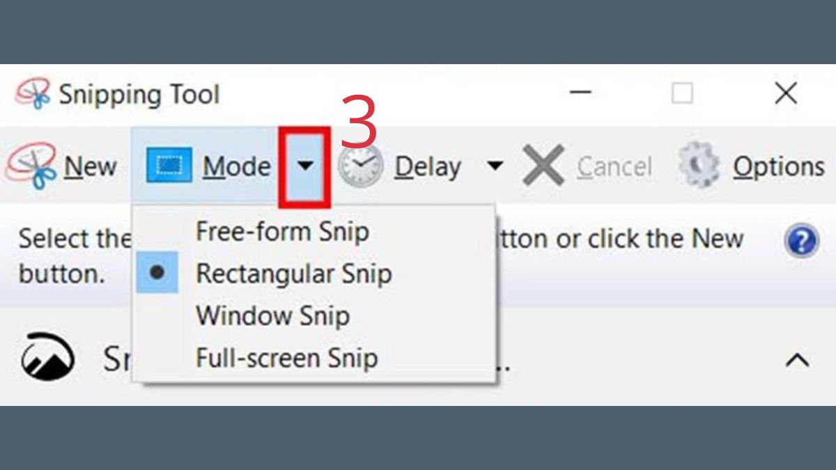  cách chụp ảnh màn hình máy tính Dell bằng Snipping Tool bước 3