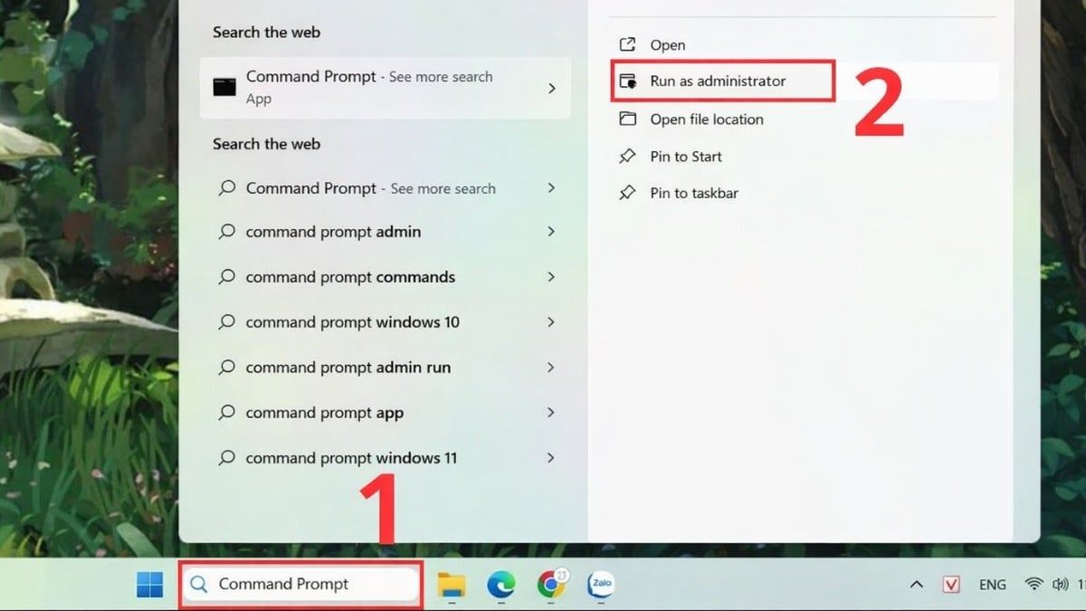 Cách đặt mật khẩu máy tính Windows 11 qua Command Prompt bước 1