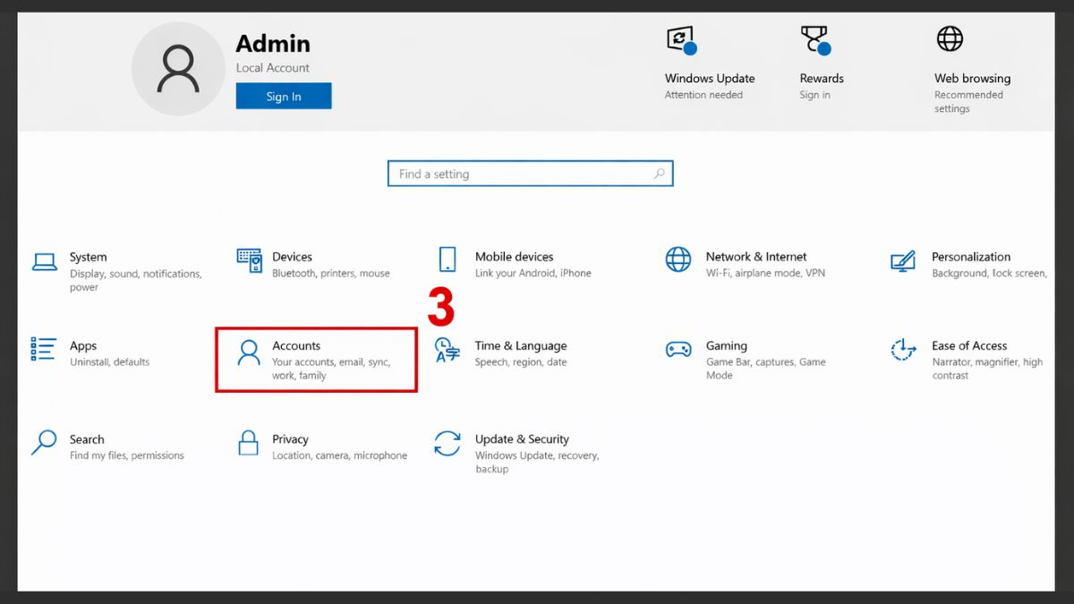 Cách đặt mật khẩu máy tính Windows 10 qua cài đặt PIN bước 2